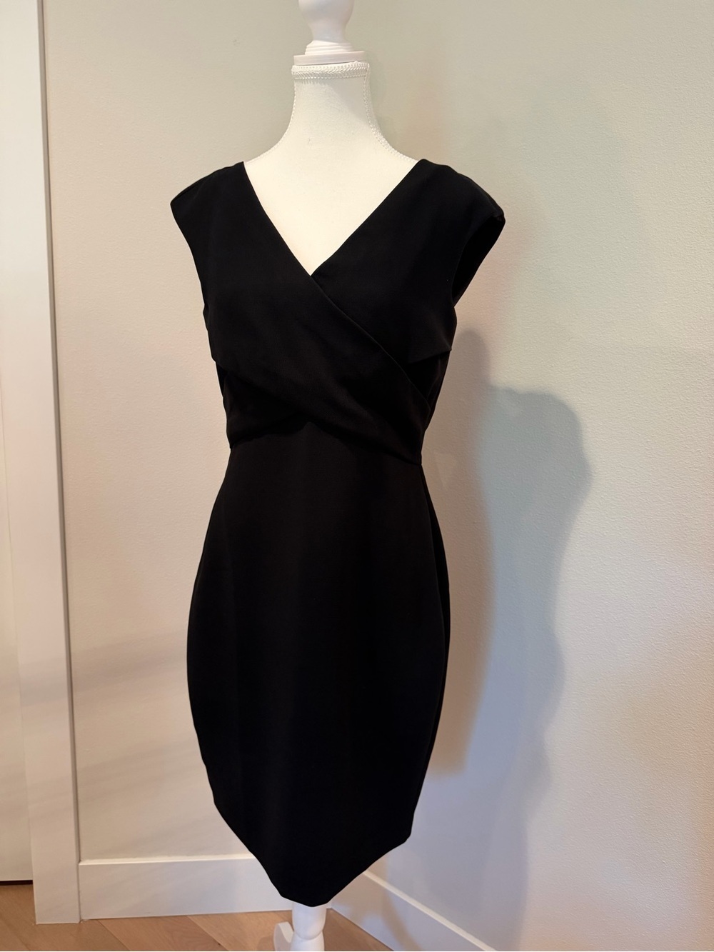 Eliza J Black Wrap-Front Midi Dress - Picture 2 of 5